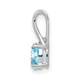Sterling Silver Rhodium Plated Diamond & Sky Blue Topaz Oval Pendant - QP-D9B6EAC4-7614