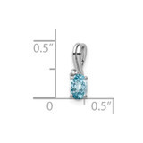 Sterling Silver Rhodium Plated Diamond & Sky Blue Topaz Oval Pendant - QP-D9B6EAC4-7614