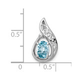 Sterling Silver Rhodium Plated Diamond and Light Swiss BT Pendant - QP-49708845-9482
