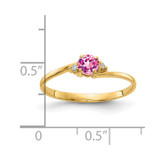 14k 4mm Pink Sapphire AA Diamond ring