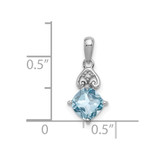 Sterling Silver Rhodium Plated Diamond and Light Swiss BT Pendant - QP-4A51439F-8817