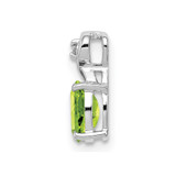 Sterling Silver Rhodium Plated Diamond and Peridot Oval Pendant - QP-B39D5984-2920