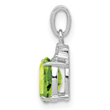 Sterling Silver Rhodium Plated Diamond and Peridot Oval Pendant - QP-F374F789-7994