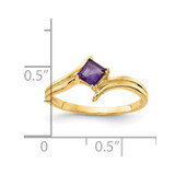14k 4mm Princess Cut Amethyst ring
