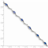 Sterling Silver Rhodium Plated Diamond and Tanzanite Bracelet - QX-960DD95F-5752