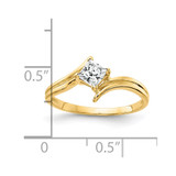 14k 4mm Princess Cut Cubic Zirconia ring