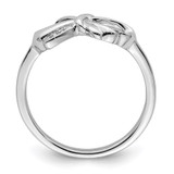 Sterling Silver Rhodium Plated Diamond Bow Ring - QR-AEF9BCF5-5956