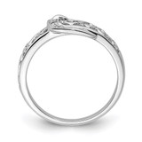 Sterling Silver Rhodium Plated Diamond Buckle Ring - QR-49332981-8786