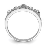 Sterling Silver Rhodium Plated Diamond Crown Ring - QR-C42E6857-1535