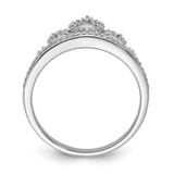 Sterling Silver Rhodium Plated Diamond Crown Ring - QR-DBD91362-9526