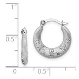 Sterling Silver Rhodium Plated Diamond Cut Hoop Earrings - QE-AE611F60-2961