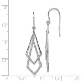 Sterling Silver Rhodium Plated Diamond Dangle Earrings - QE-339F1481-6236