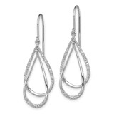 Sterling Silver Rhodium Plated Diamond Dangle Earrings - QE-7F9486A0-1035