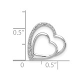 Sterling Silver Rhodium Plated Diamond Double Heart Pendant - QP-5C170F82-5630