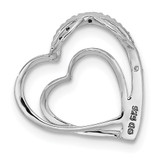 Sterling Silver Rhodium Plated Diamond Double Heart Pendant - QP-5C170F82-5630