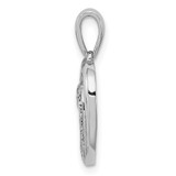 Sterling Silver Rhodium Plated Diamond Double Heart Pendant - QP-5F04B888-1293