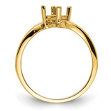 14k 4mm Princess Gemstone Ring Mounting