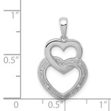 Sterling Silver Rhodium Plated Diamond Double Heart Pendant - QP-7F849C42-3779