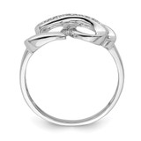Sterling Silver Rhodium Plated Diamond Double Heart Ring - QR-CF8ADFDC-4827