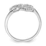 Sterling Silver Rhodium Plated Diamond Double Heart Ring - QR-FCCDAFE1-6305