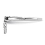 Sterling Silver Rhodium Plated Diamond Heart Dangle Ring - QR-68A805E9-7270