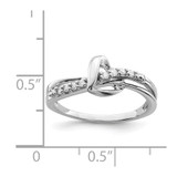 Sterling Silver Rhodium Plated Diamond Heart Ring - QR-4FFBF173-5937