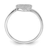 Sterling Silver Rhodium Plated Diamond Heart Ring - QR-6203B63A-6492