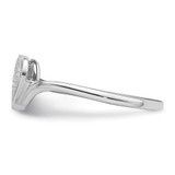 Sterling Silver Rhodium Plated Diamond Heart Ring - QR-6203B63A-6492