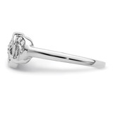 Sterling Silver Rhodium Plated Diamond Heart Ring - QR-79F66DD7-8183