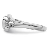Sterling Silver Rhodium Plated Diamond Heart Ring - QR-7D03EF3D-5220