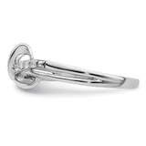 Sterling Silver Rhodium Plated Diamond Heart Ring - QR-A73DEC7E-8721