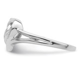 Sterling Silver Rhodium Plated Diamond Heart Ring - QR-ACDBD883-9363