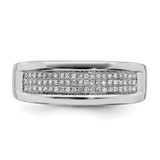 Sterling Silver Rhodium Plated Diamond Ladies Band - QR-01C053D5-4691