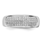 Sterling Silver Rhodium Plated Diamond Ladies Band - QR-441AC9CF-1145