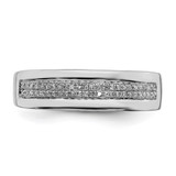 Sterling Silver Rhodium Plated Diamond Ladies Band - QR-5E9CDEA8-3837