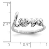 Sterling Silver Rhodium Plated Diamond LOVE Ring - QR-1478778D-4587