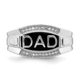 Sterling Silver Rhodium Plated Diamond Men's DAD Ring - QR-05220EAA-5420