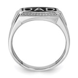 Sterling Silver Rhodium Plated Diamond Men's DAD Ring - QR-71C77639-4005