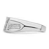 Sterling Silver Rhodium Plated Diamond Men's Ring - QR-2E87BC51-9372