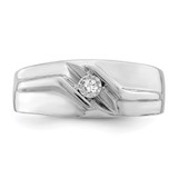 Sterling Silver Rhodium Plated Diamond Men's Ring - QR-AC908CE6-2638