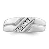 Sterling Silver Rhodium Plated Diamond Men's Ring - QR-D908E418-7319