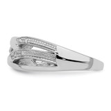 Sterling Silver Rhodium Plated Diamond Ring - QR-11EB4FDA-7409