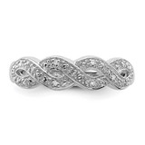Sterling Silver Rhodium Plated Diamond Ring - QR-B28BC5FB-5749