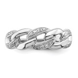 Sterling Silver Rhodium Plated Diamond Ring - QR-D4906664-1243