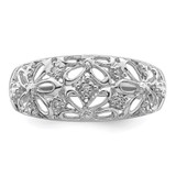 Sterling Silver Rhodium Plated Diamond Ring - QR-E697CBEC-6192