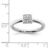 Sterling Silver Rhodium Plated Diamond Ring - QR-FD8F32B3-1530