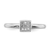 Sterling Silver Rhodium Plated Diamond Ring - QR-FD8F32B3-1530