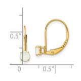 14k 4mm Round October/Opal Leverback Earrings