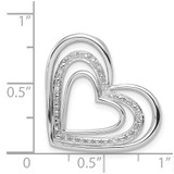 Sterling Silver Rhodium Plated Diamond Triple Heart Pendant - QP-F1A19936-8475