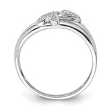 Sterling Silver Rhodium Plated Diamond Two Heart Ring - QR-954517D6-8533
